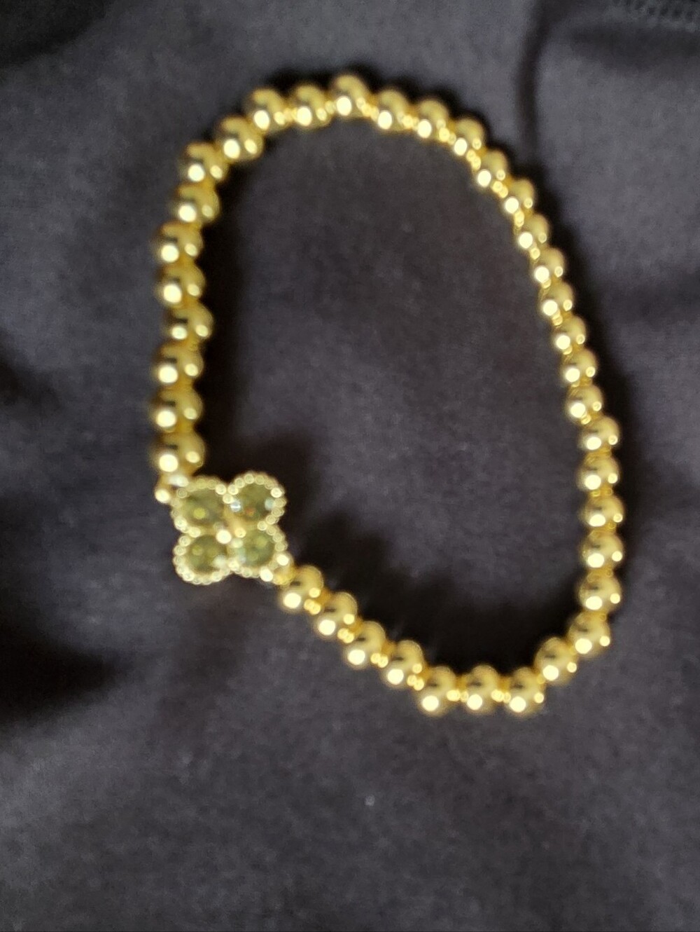 Beaded Stretch Bracelet w/ clover